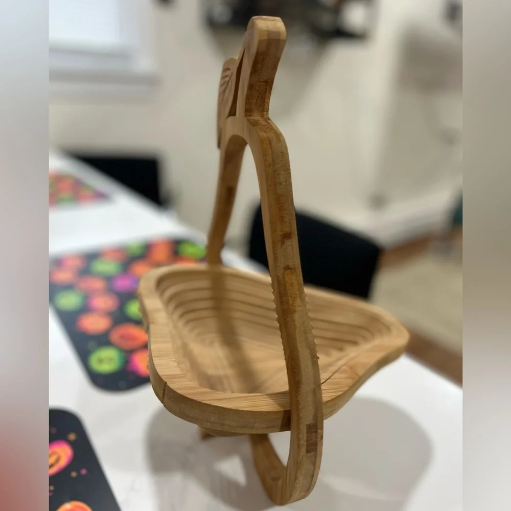 Wooden Pear-Shaped Basket